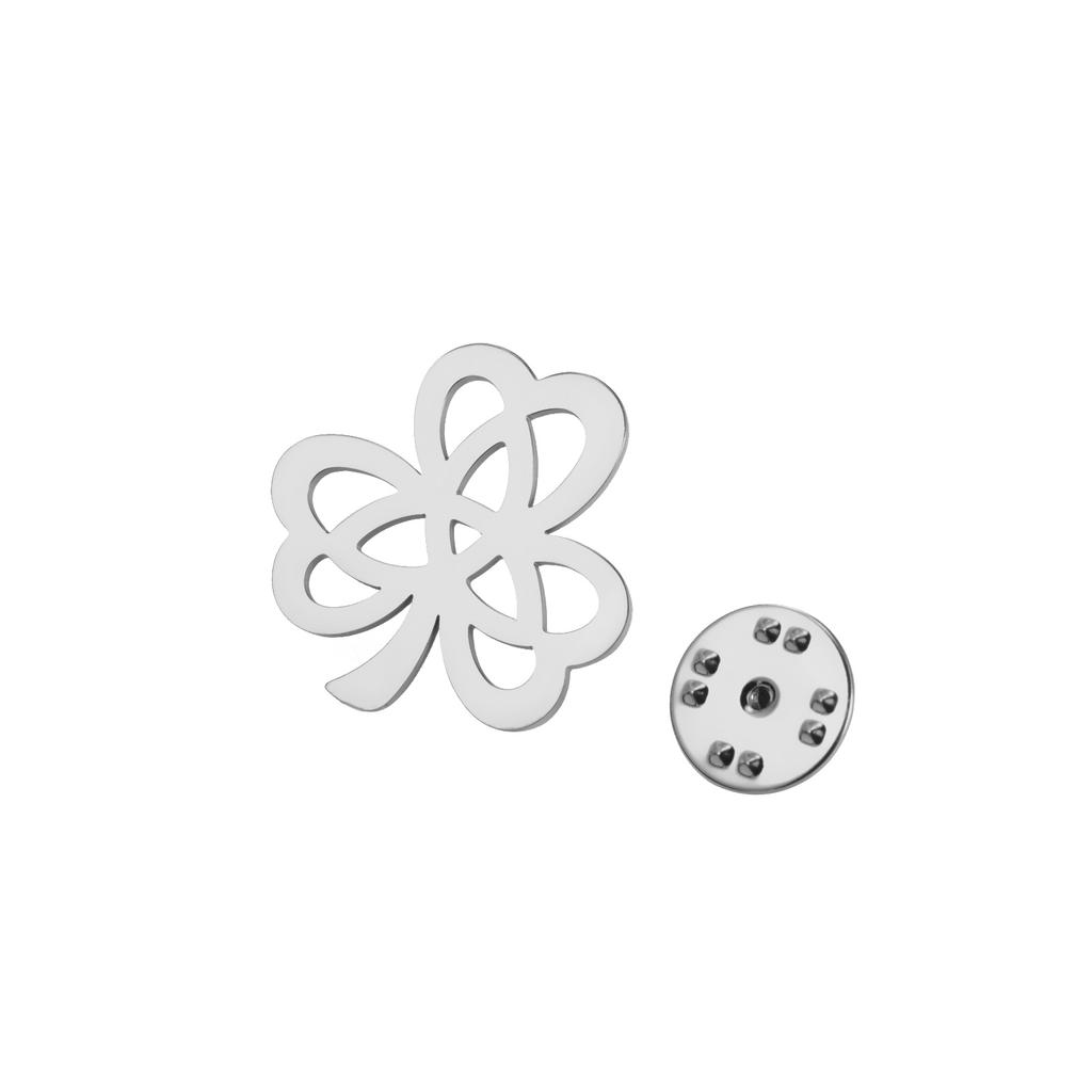 LIKGREAT Good Luck Clover Brooch for Women Men Stainless Steel Lapel Pin Irish Lucky Jewelry Gift for Graduation Birthday