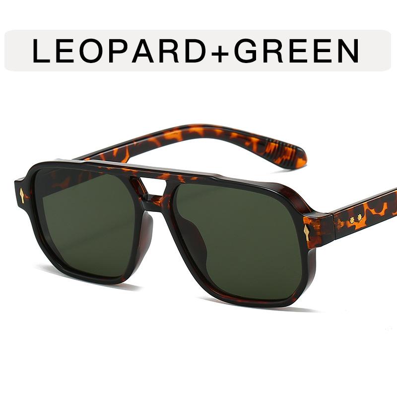 European American Style Sunglasses Women Double Bridge Rivets Decoration Men's Glasses Driving Hiking Man Sun Glass