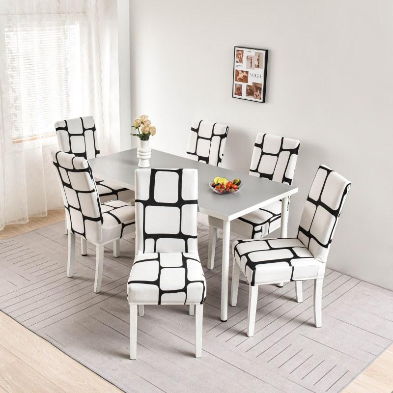 Print Dining Chair Cover 1/2/4/6Pcs Elastic Chair Slipcover Case Stretch Chair Covers For Wedding El Banquet
