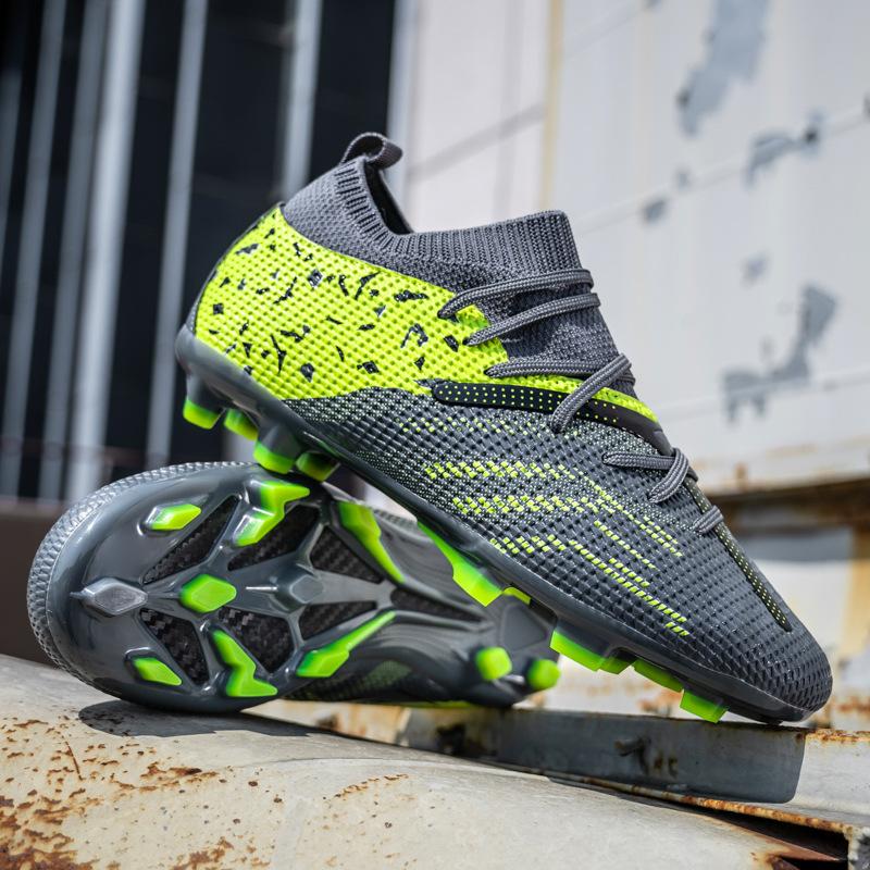 Seamless New Knitted Ag Spikes Youth Grass Actual Combat Tf Non-Slip And Wear-Resistant Football Shoes