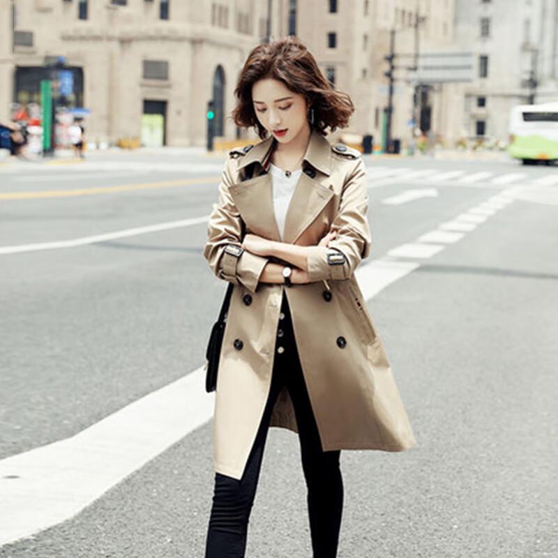 Женский двубортный тренч средней длины Aotun AT3212 L