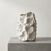 Nordic Minimalist White Ceramic Vase - Textured Floral Sculpture for Modern Home Decor