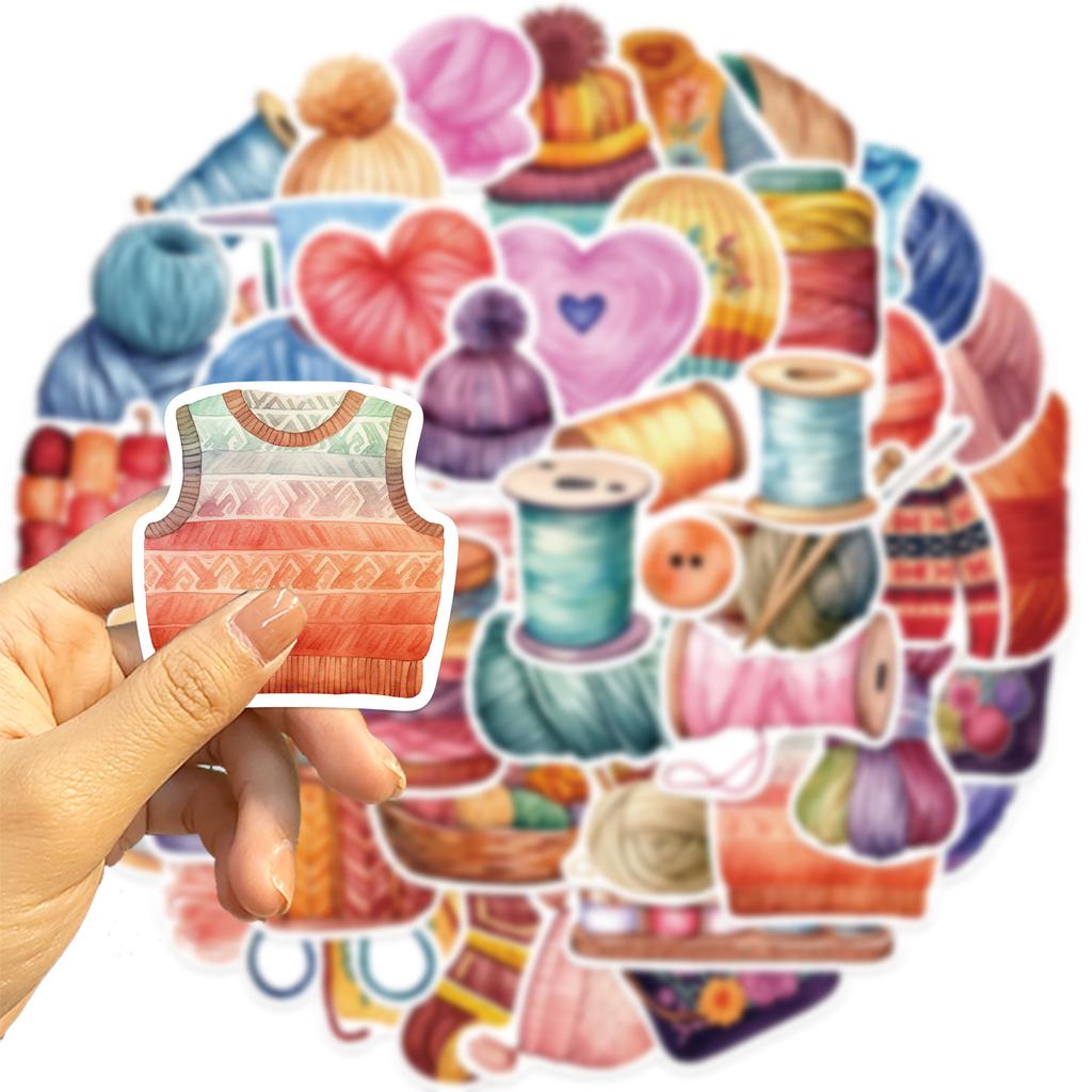 50 Cartoon Strick Graffiti Aufkleber Gitarre Notizbuch Koffer DIY Wasserdichte Aufkleber