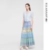 ELLASSAY French Romantic Print Midi Skirt