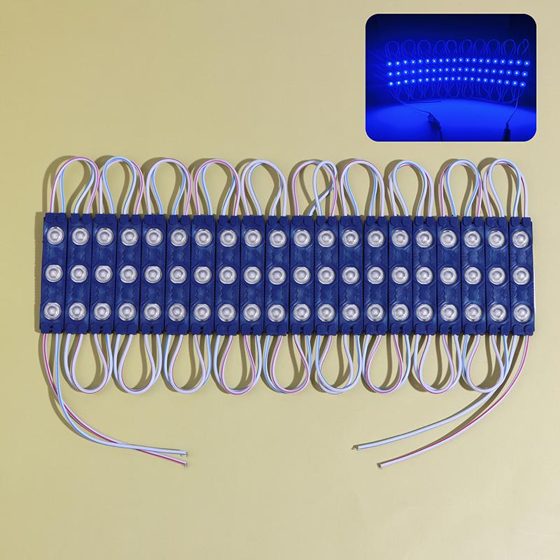 

20Pcs/Lot Led Module Light Patch Lamp Shop Banner Waterproof Advertising Lamp Injection Signs Backlight Bar Logo Decorations синій