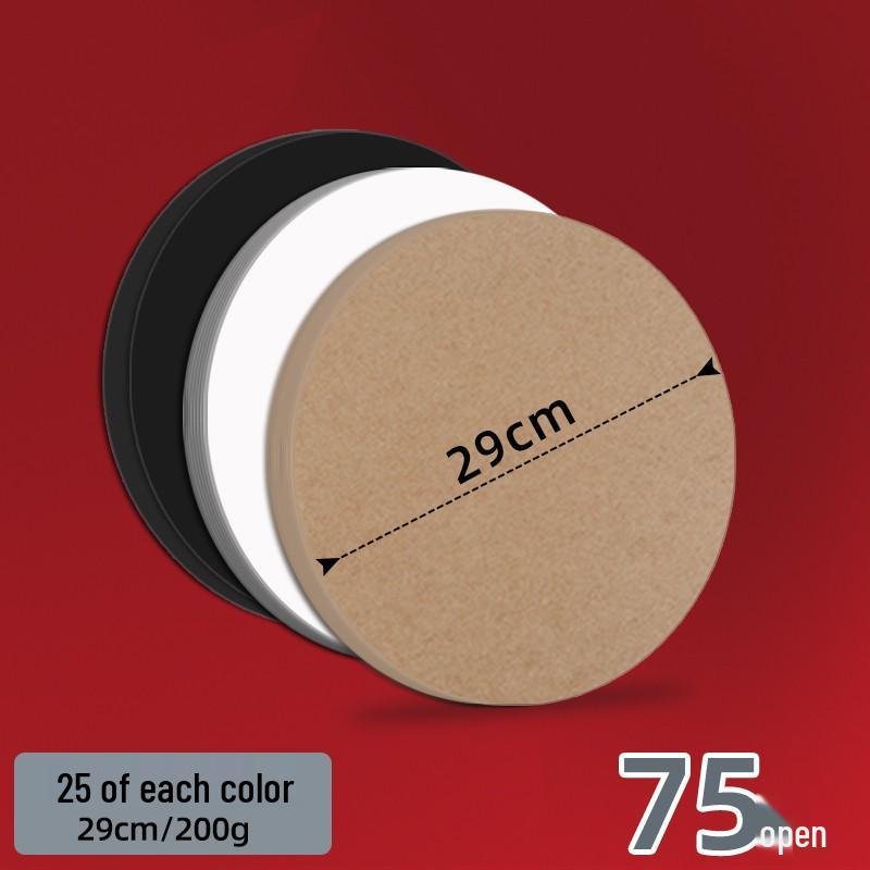 Double-Sided Black & White Round Kraft Drawing Paper.