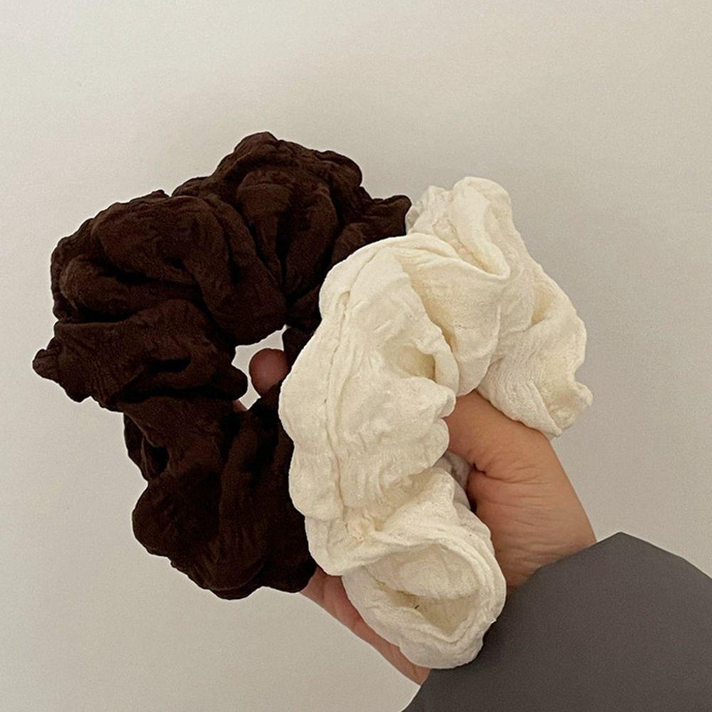 Folds Bubble Black Cloth Hair Rope Female Hair Accessories Korean Style Scrunchies Hair Ring