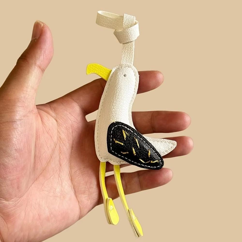 Bag Charms PU Leather Seagull Pendant Patchwork Decoration Seagull Keychain Cute Bag Hanging Backpack