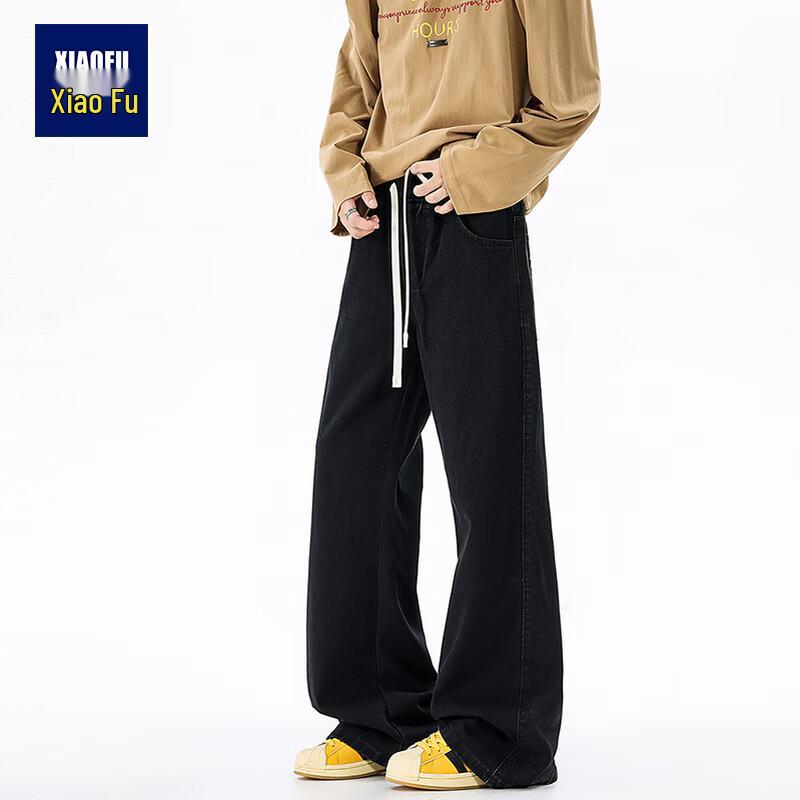 

Men s American Style Loose Drawstring Straight Leg Jeans XL