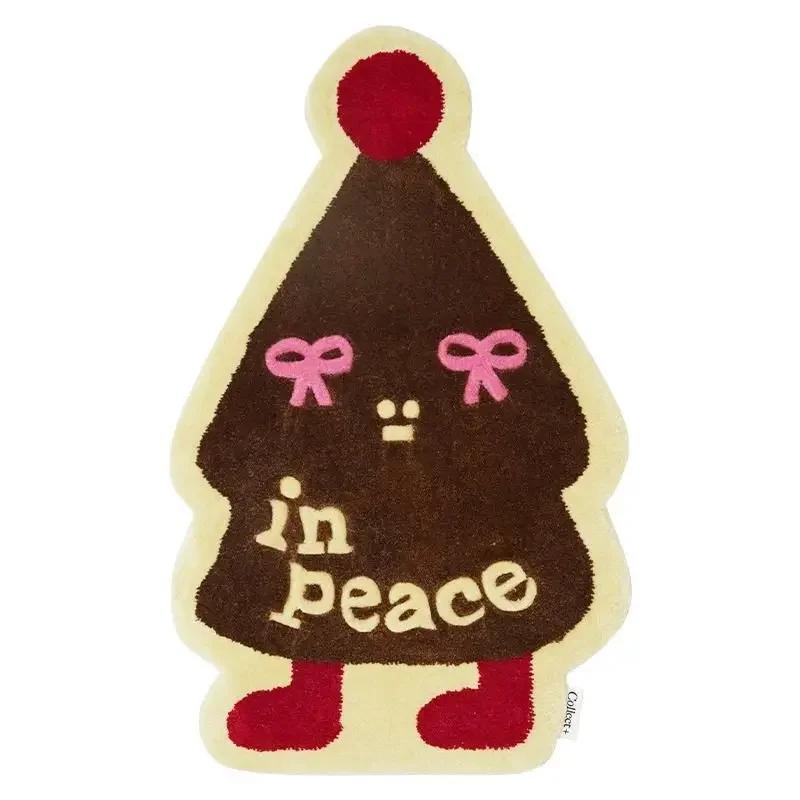 Christmas Doormat Floor Mat Xmas Tree Snowman Kitchen Rugs Gingerbread Man Non-Slip Bath Mats Doormats for Indoor