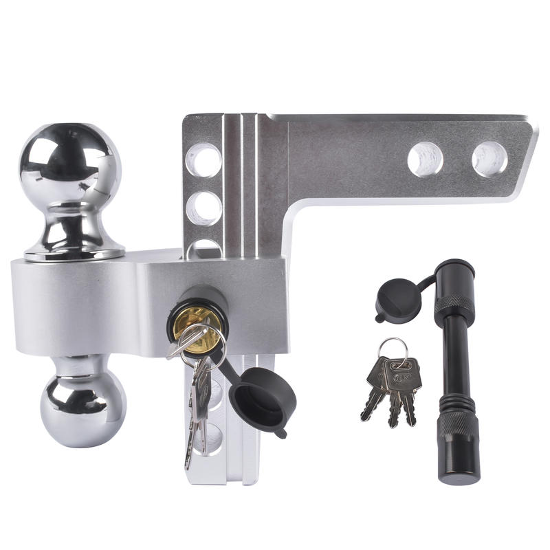 Trailer Hitch - Adjustable Trailer Hitch Fit 2" Inch Receiver, Aluminum Rapid Hitch 6" Drop/Rise (Silver)