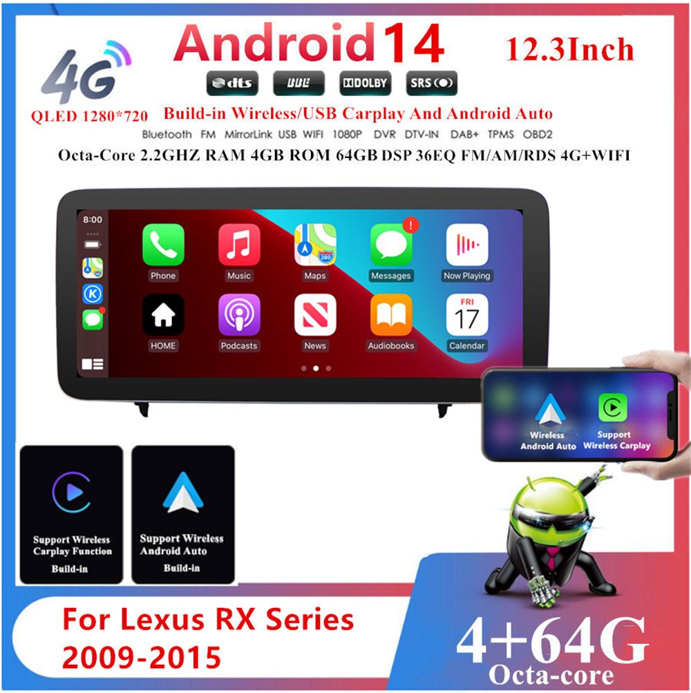 12.3'' Car Stereo Radio GPS WIFI For Lexus RX Series RX270 RX300 2009-2015 RHD