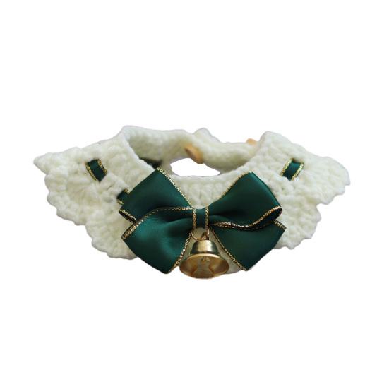 

Ошейник для домашних животных, тонкое плетение, праздничное платье, шерстяная пряжа для домашних кошек темно-зеленого