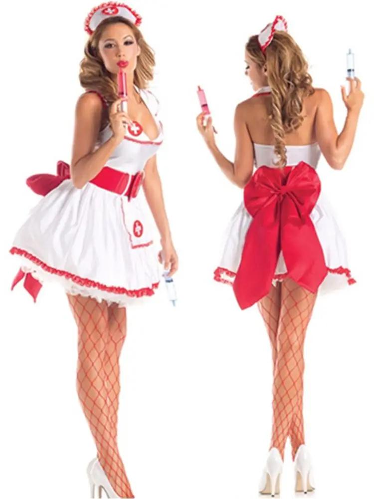 Women Naughty Nurse Dress Sexy Erotic Lingerie Night Clubwear Doctor Cosplay Clothes Maid Uniform Showgirl Costumes