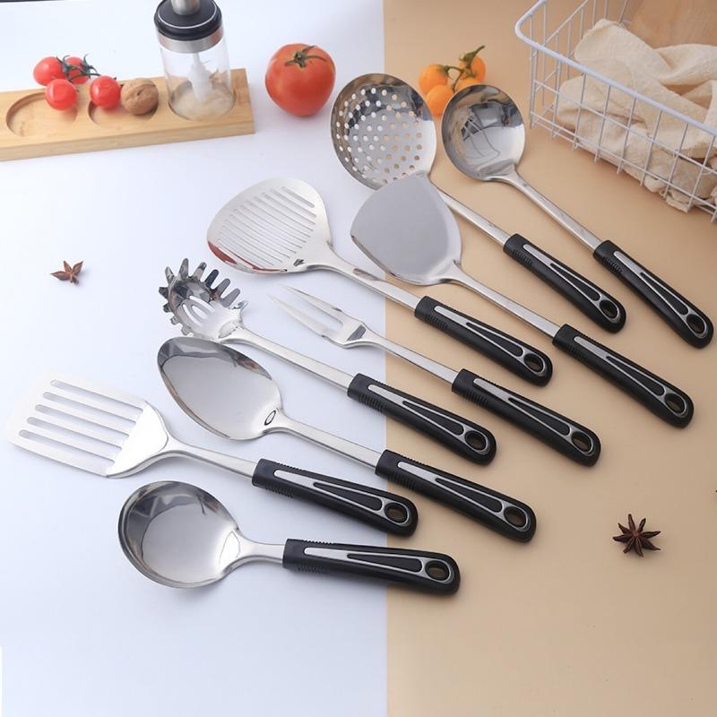 Thickened Stainless Steel Spatula Household Frying Spatula Rice Spoon StrainerCooking Kitchenware Set