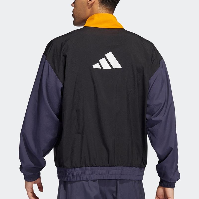 Adidas Bb Snap Jacket Sport Casual Breathable Contrast Knit Stand Collar Men Jackets Black H58333