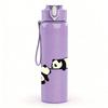 1PC Panda Bamboo Cartoon 750ml Color Plastic Sports Water Bottle Leakproof Flip Straw Lid Suitable for Sports Office Home Use