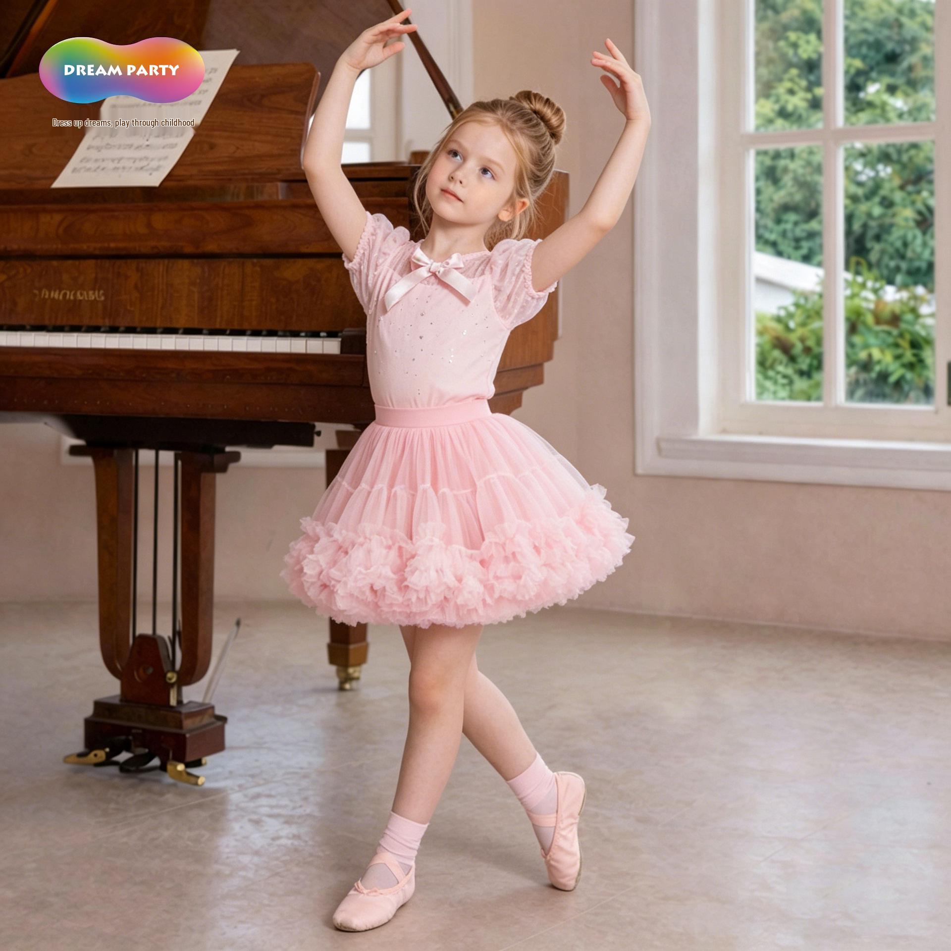 Girls Fluffy Mesh Tutu Short Skirt - Stylish Summer Skirt for Little Girls 130cm