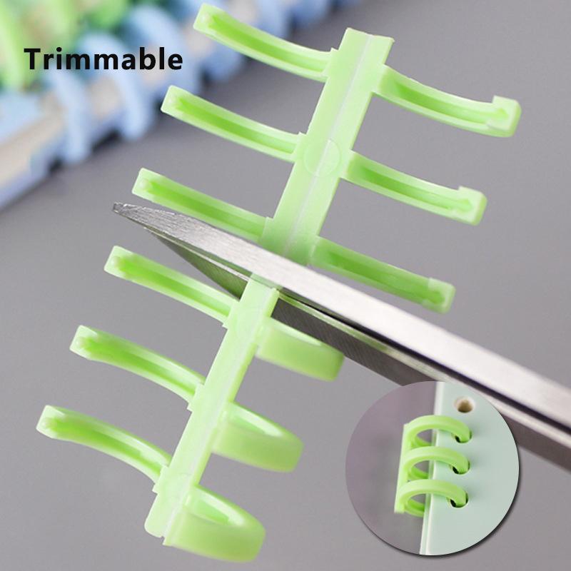 12Pcs/Set 6 Holes Candy Color Loose-Leaf Plastic Binding Ring Spring Spiral Rings A4 A5 Paper Notebook Stationery Binding Clip