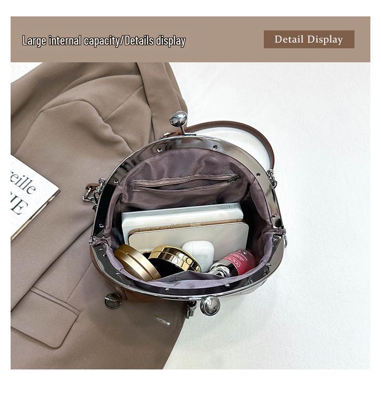 Minimalist Retro Chain Shell Bag - Women's Trendy 2025 Crossbody/Shoulder Bag