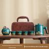Rough Pottery Ceramic Portable Tea Set