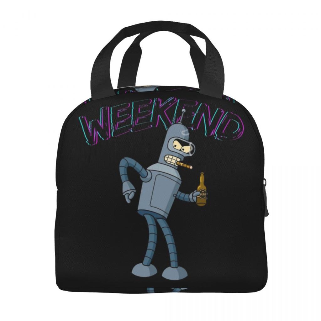 Futuramas Cartoon Comic Product Insulated Lunch Bag For School Food Storage Bag Leakproof Cooler Thermal Lunch Boxes