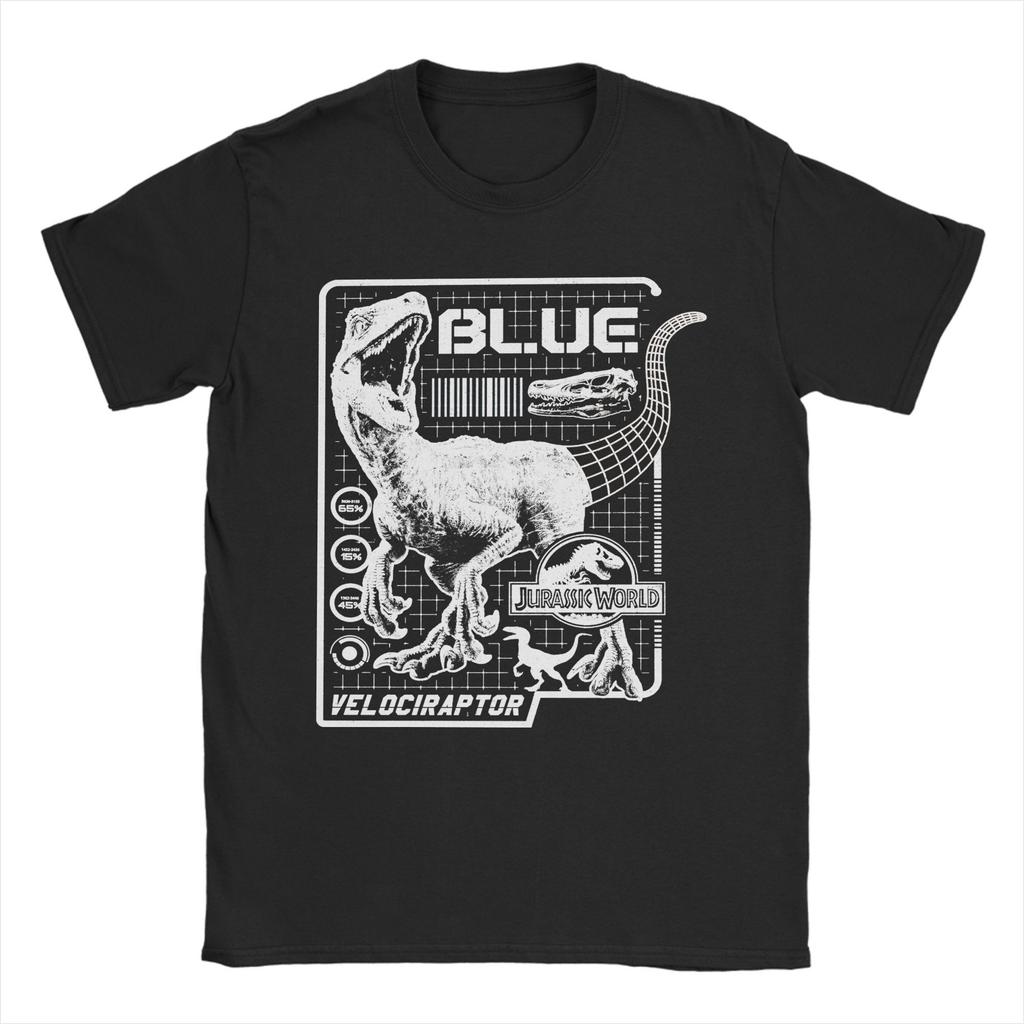 Men Women's Blue Jurassic Park Logo T Shirt  Cotton Clothing Awesome Short Sleeve Round Neck Tee Shirt Adult T-Shirt
