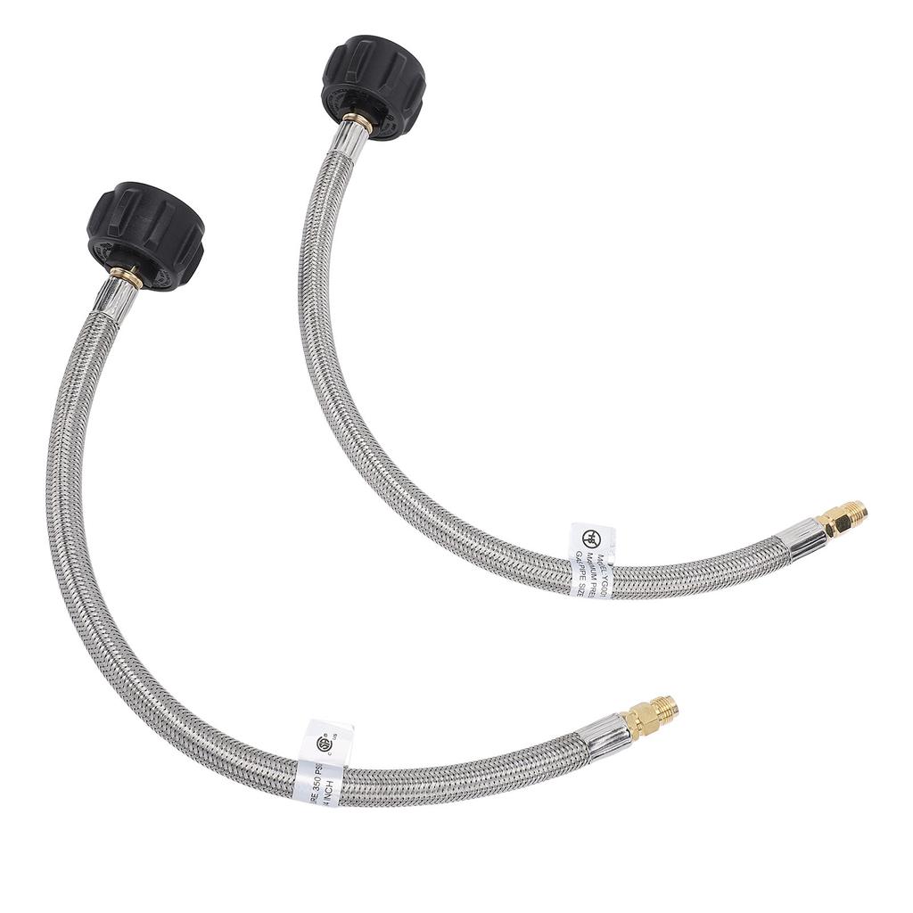 2pcs RV Pigtail Hose Connector 15inch 1/4in NPT High Pressure 2 Stage Auto Changeover Regulator Pigtail Hose for RV Van Trailer