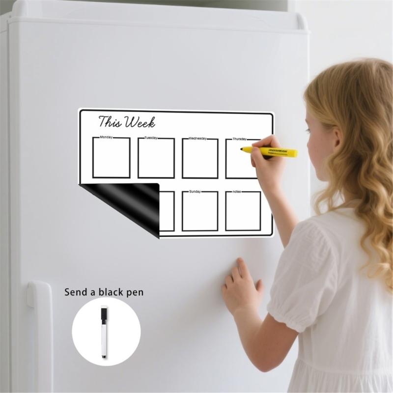 Magnetic Fridge Calendar Weekly Monthly Planner With Marker For Kitchen Refrigerator Office Organization Daily Planning