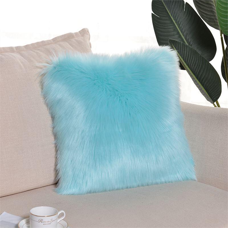 Cuscino Decorativo in Acrilico a Pelo Lungo Stile Invernale - Cuscino Lombare e Schienale Anti-Pilling