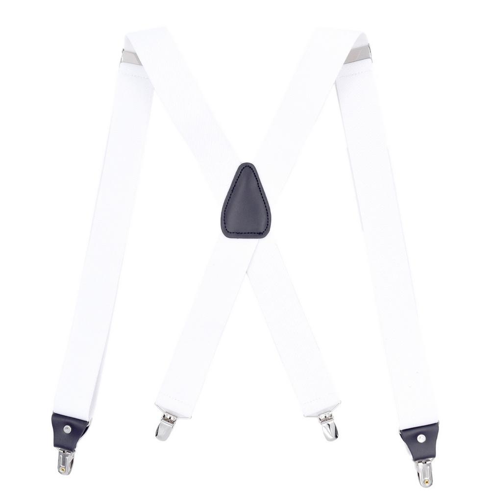 Men Adjustable X-Back Suspenders Elastic 4 Strong Clips Heavy Duty Trouser Braces