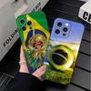 Brazil Brazilian Flag Soft Phone Case for iPhone 16 16E 17 Air 15 Pro Max 14 Plus 13 Mini 11 12 7 Black Cover Back Shell