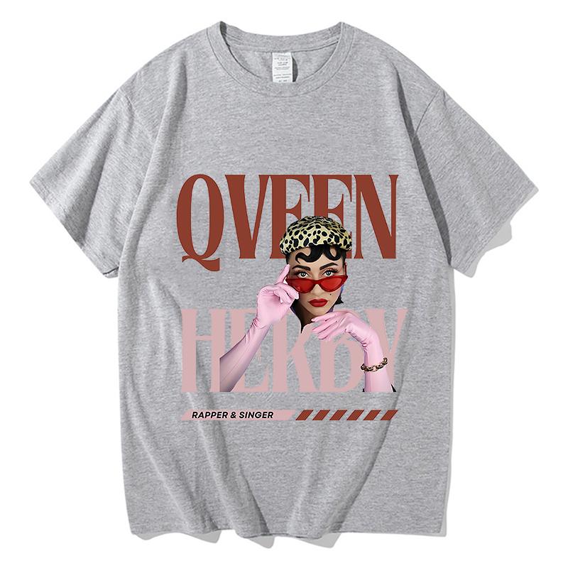 Qveen Herby Unisex T-Shirts Unisex Rundhals 100% Baumwolle Kurzarm Y2k 2026 Mode Beliebte T-Shirts Ästhetische Mode Streetwear Oberteile