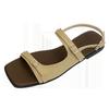 Sandals women's summer 2025 new evening breeze round head open toe simple soft leather flat women's sandals