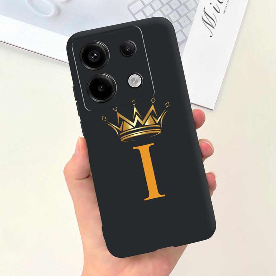 For Xiaomi Redmi Note 13 4G Case Cute Crown Letters Cover Soft TPU Phone Case For Xiaomi Redmi Note 13 Pro Plus Note13 5G Bumper