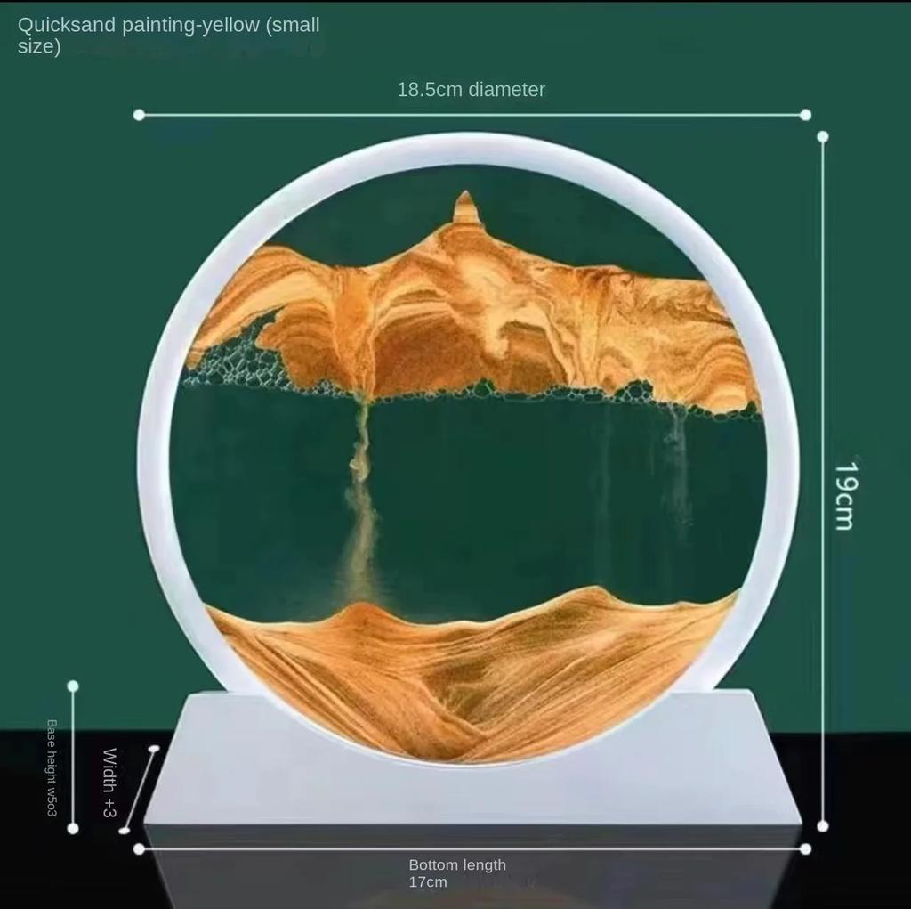 Creative 3D Circular Quicksand Painting Rotatable Sand Painting Nordic Home Decoration Liquid Hourglass Party Table Decoration