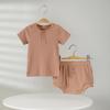 Infant Summer Pajama Set: Short Sleeve T-shirt & Shorts Rompers for 0-1 Year Olds, Breathable & Air-Conditioning Friendly.