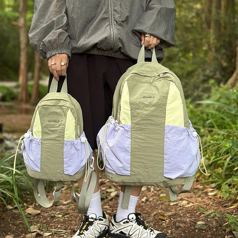 Schoolbag Backpack Casual Contrast College Style Texture Versatile Backpack Outdoor Travel Hiking Camping Hiking Bag