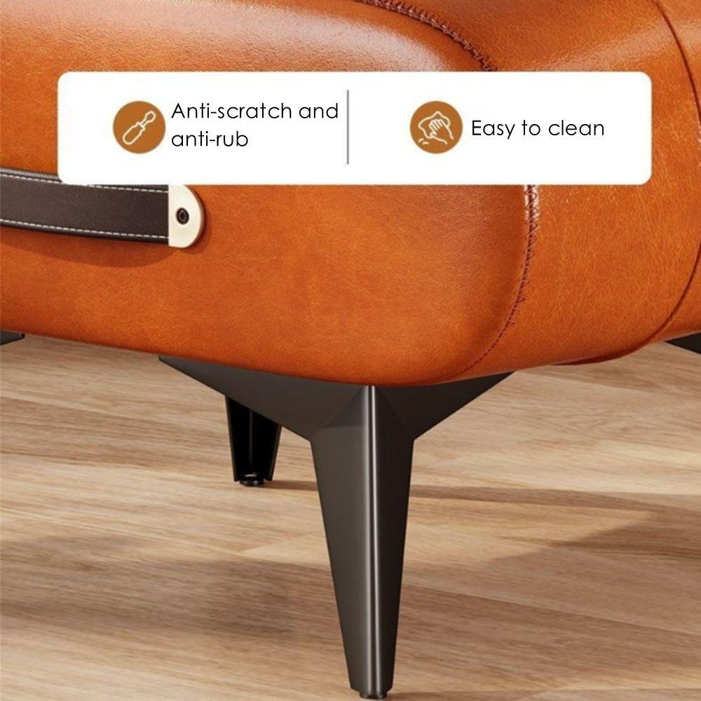 New Space Saving Foot Stool PU Leather Portable Shoe Changing Stool High Rebound with Handle Stool Chair Home