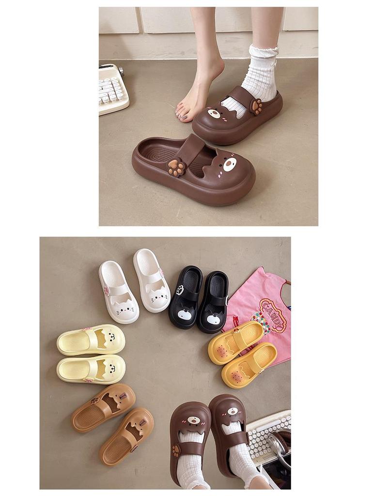 Women’s 2025 Summer Mary Jane Sandals: Non-Slip Kitten Heel, Thick Sole, Closed Toe Outdoor Slippers