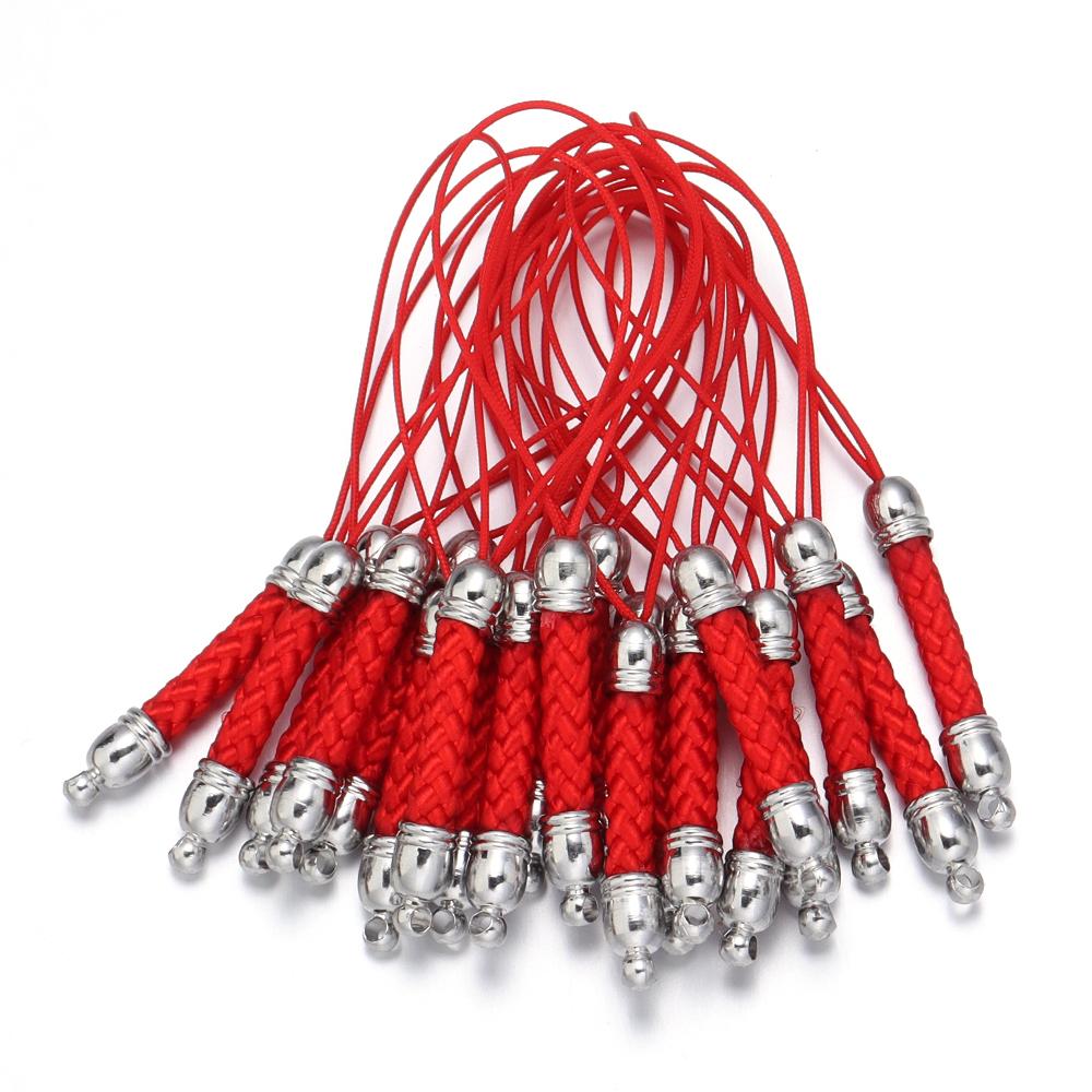 

10pcs/lot Multicolor Lanyard Lariat Straps Charms Cords for DIY Keychain Bags Phone Chains Pendant Jewelry Making Accessories красный
