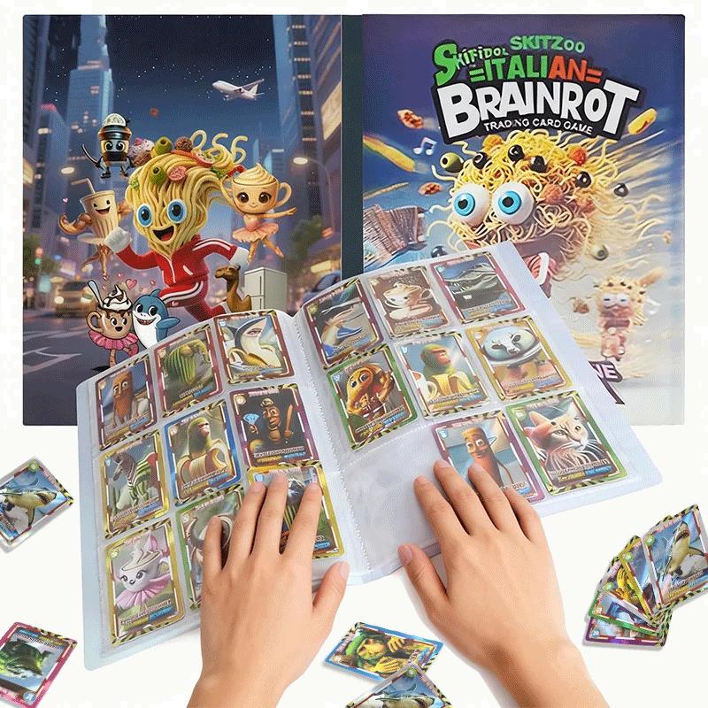 Italian Brainrot Card Booklet of Collection Tungtungtung Sahur Tralalero Cards Game Toy For Children Trading Cards Birthday Gift