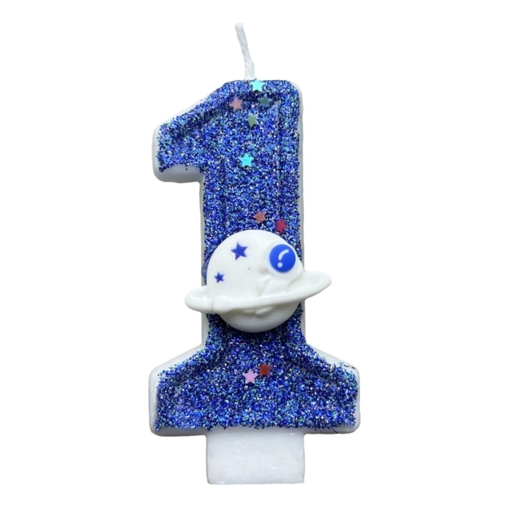 Numbers 0-9 Birthday Candle Spaceship Cake Decoration Candles for Party Commemoration Day Table Home Room Decor Accessories