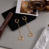 Yori Hot Style Shiny White Cubic Zircon Double Ring Tassel Dangle Earrings 18K Gold PVD Plated Waterproof Daily Jewelry Gift