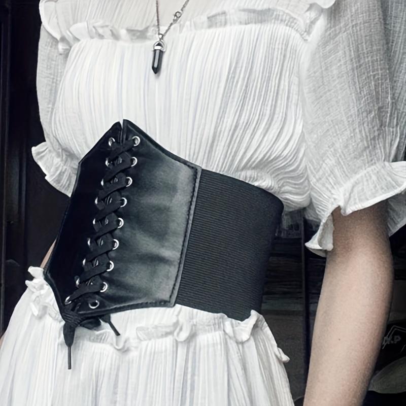 Neue Korsett Punk Schwarz Breiten Gürtel Pu Leder Abnehmen Körper Gürtel für Frauen Elastische Hohe Taille Gürtel Weibliche Cummerbunds