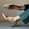 Anti-slip Shoes - New Style Pointed Toe, High Inner Heel, Thick Sole, Women's Shallow-toe Shoes