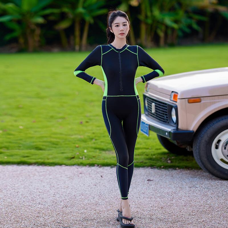 

Женский гидрокостюм с длинными рукавами и длинными штанами для серфинга 2025 - Защита от солнца, Быстросохнущий, Цельный купальник для дайвинга L