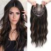 Ombre Topper Hair with Hair Bangs Clip in Top Closures Hairpiece  Cover White Hair & Hairline