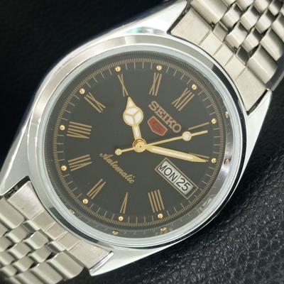 ВІДНОВЛЕНИЙ SEIKO 5 АВТОМАТИЧНИЙ 6309A ВІНТАЖНИЙ ЯПОНСЬКИЙ ЧОЛОВІЧИЙ ЧОРНИЙ ГОДИННИК a442140-1