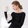White Tull Elastic Short Fake Flared Sleeves Double Layer Ruffle Lace Detachable Cuffs Sweater Decorative Accessories
